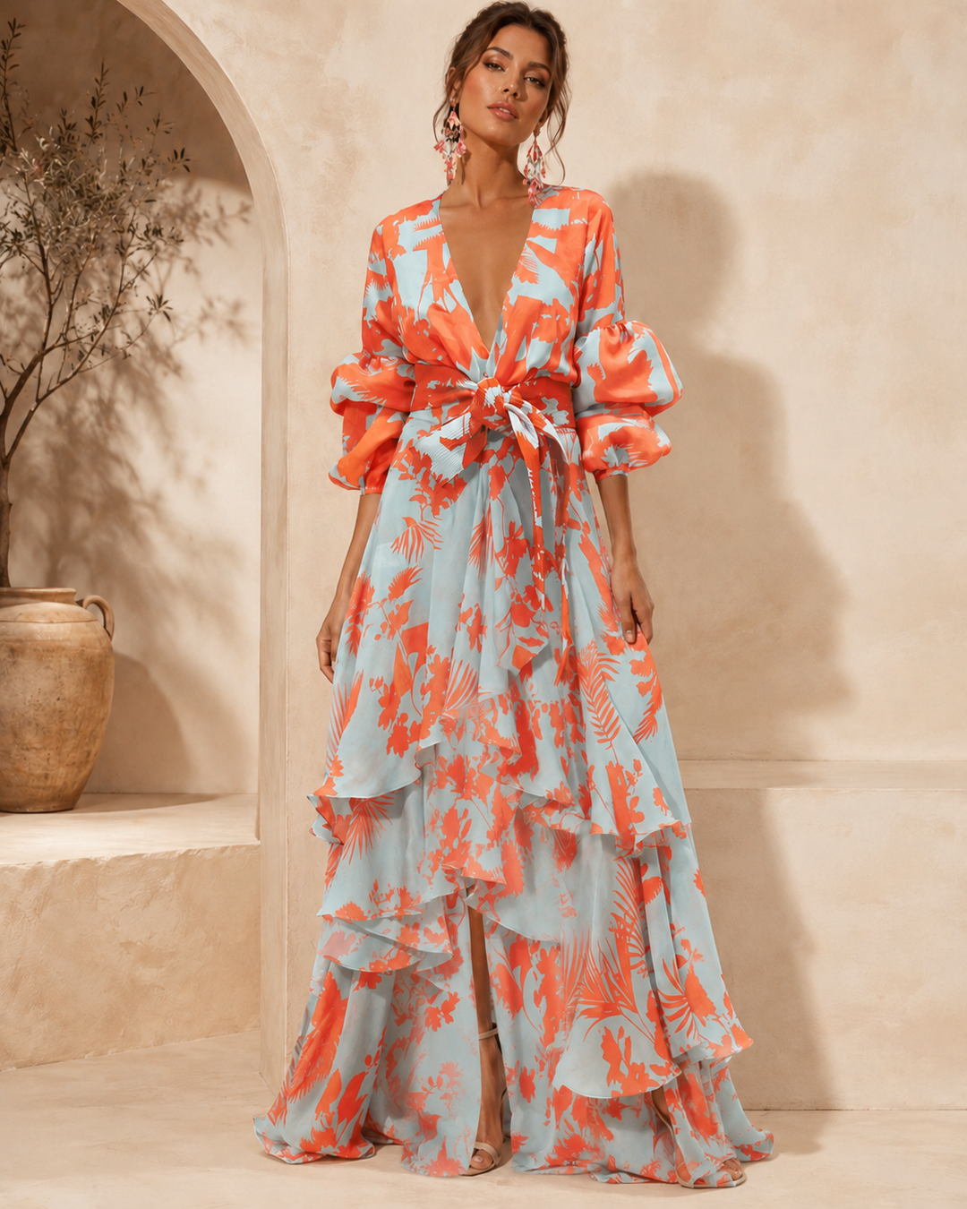 Liaya – Stilvolles „Korallengarten“-Kleid