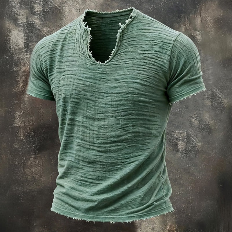 Pavel - Vintage T-shirt Mit V-ausschnitt