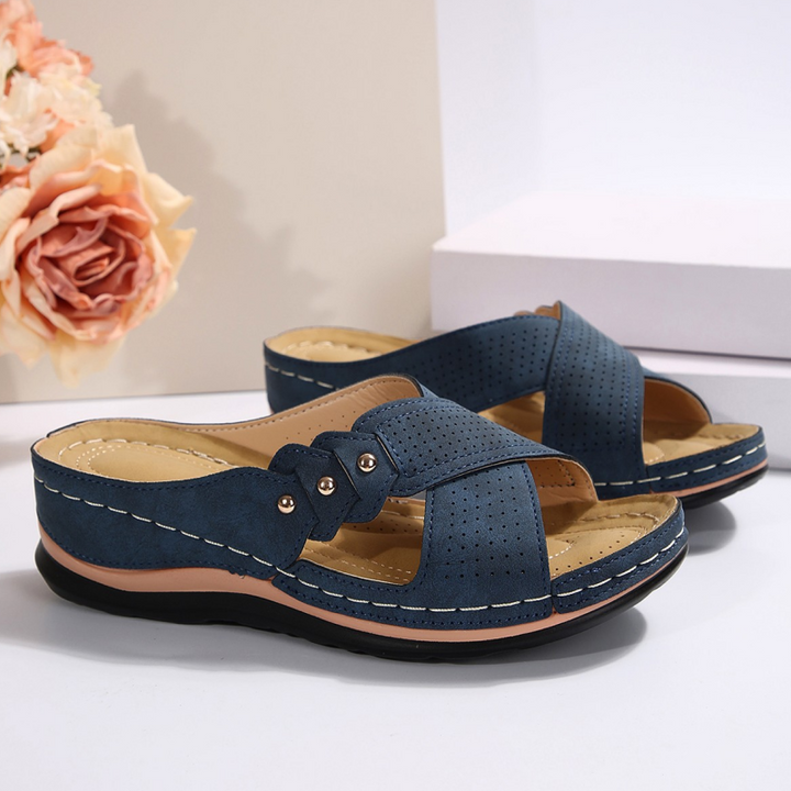 Shawen – Lässige Keilabsatzsandalen mit Gekreuzten Riemen