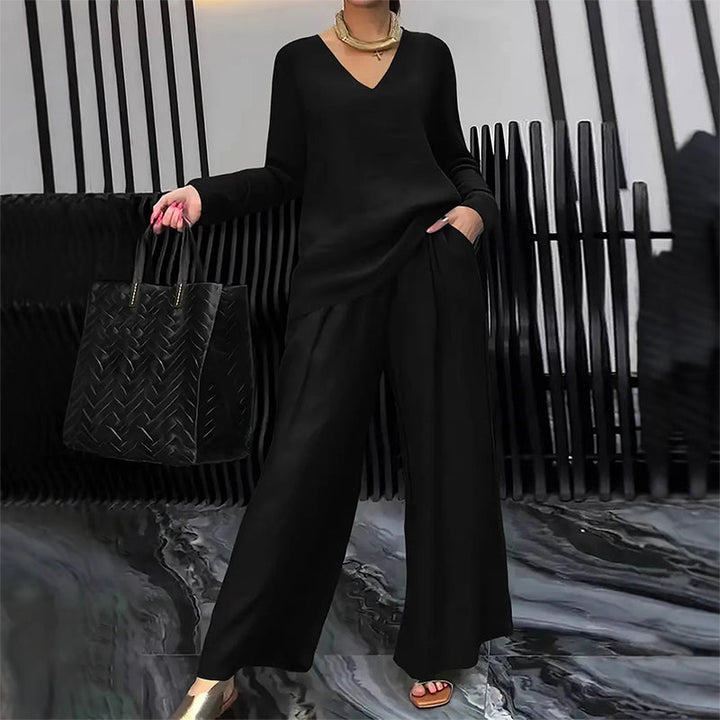 Maheen – Strick-Lounge Set Mit Ausgestelltem Hosenbein