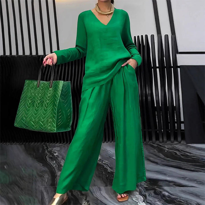 Maheen – Strick-Lounge Set Mit Ausgestelltem Hosenbein