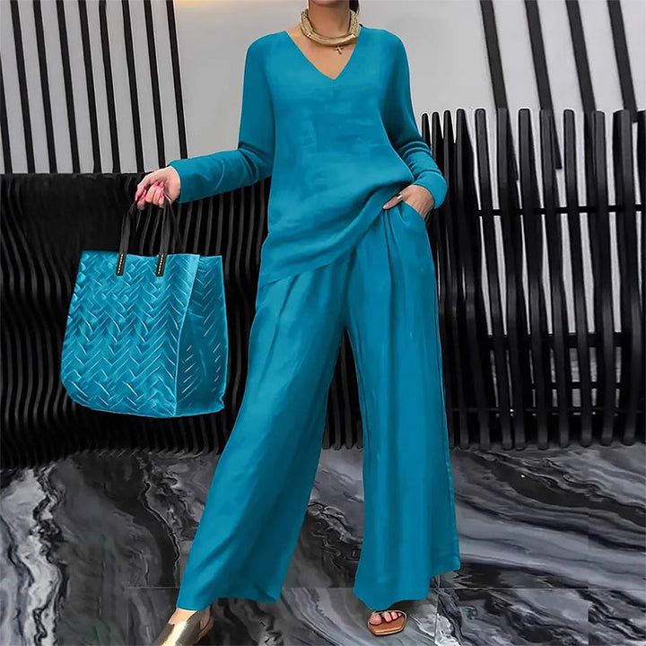 Maheen – Strick-Lounge Set Mit Ausgestelltem Hosenbein