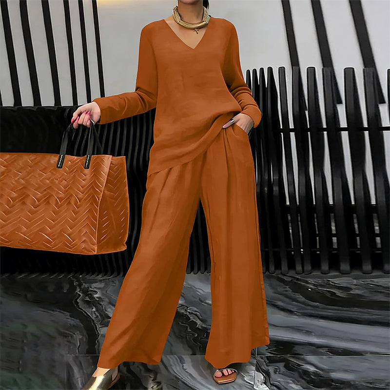Maheen – Strick-Lounge Set Mit Ausgestelltem Hosenbein