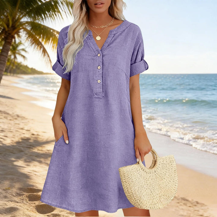 Jolande – Tunika Kleid Mit V-Ausschnitt Und Taschen