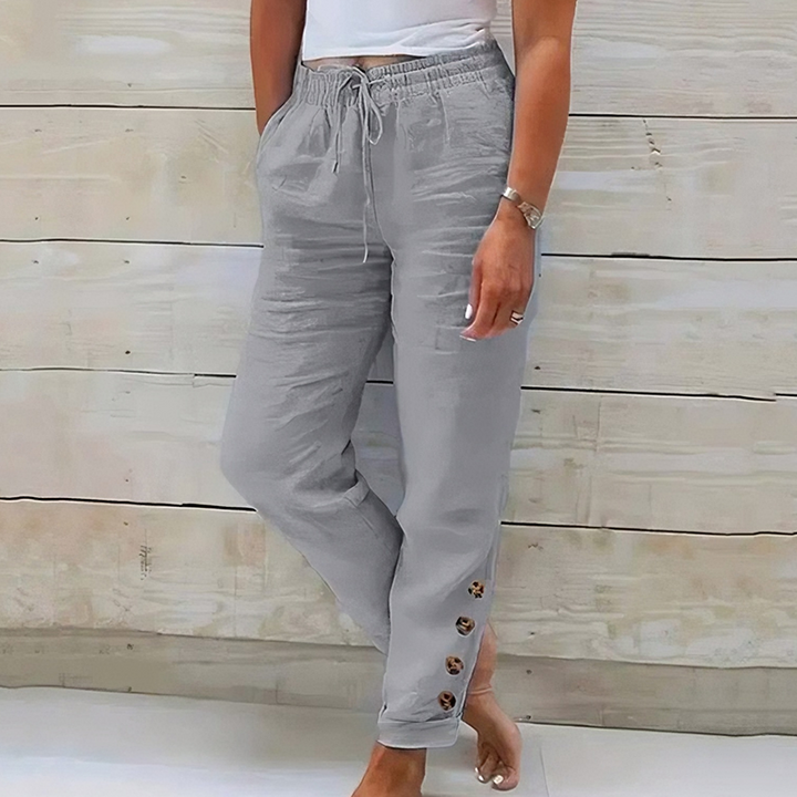 Skylie - Stylische Hose Mit Kordelzug Und Knopf