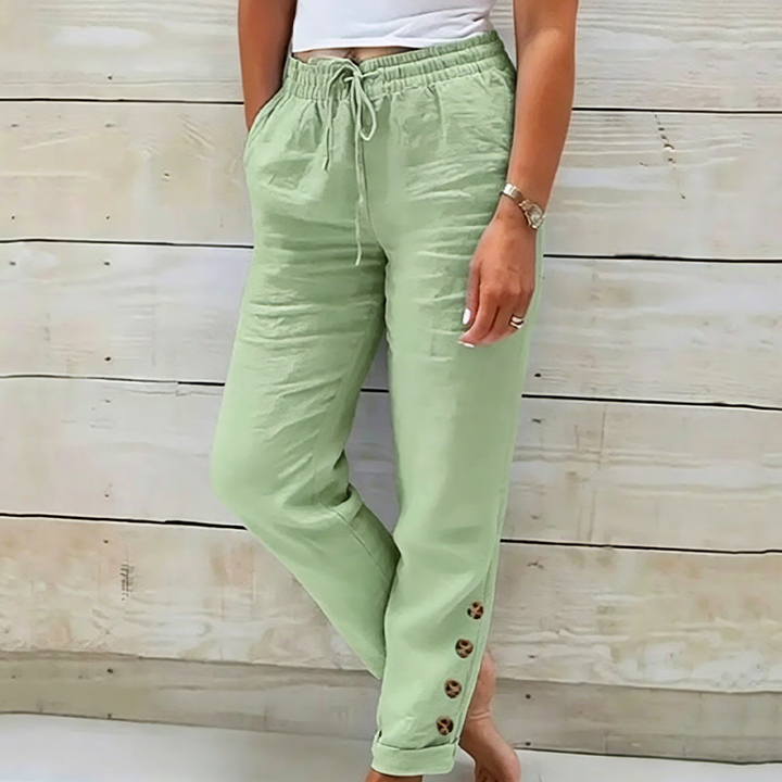 Skylie - Stylische Hose Mit Kordelzug Und Knopf