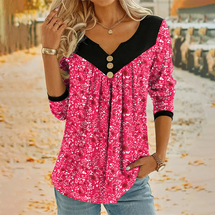 Sheloni – Langärmliges Oberteil MIT Knöpfen Und Blumenmuster