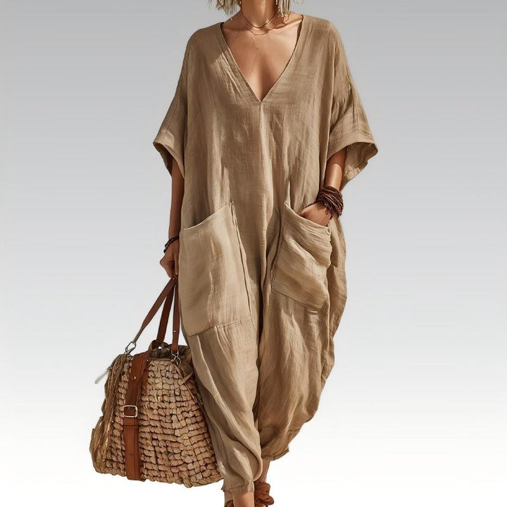 Maryem - Locker Sitzender Sommer Jumpsuit