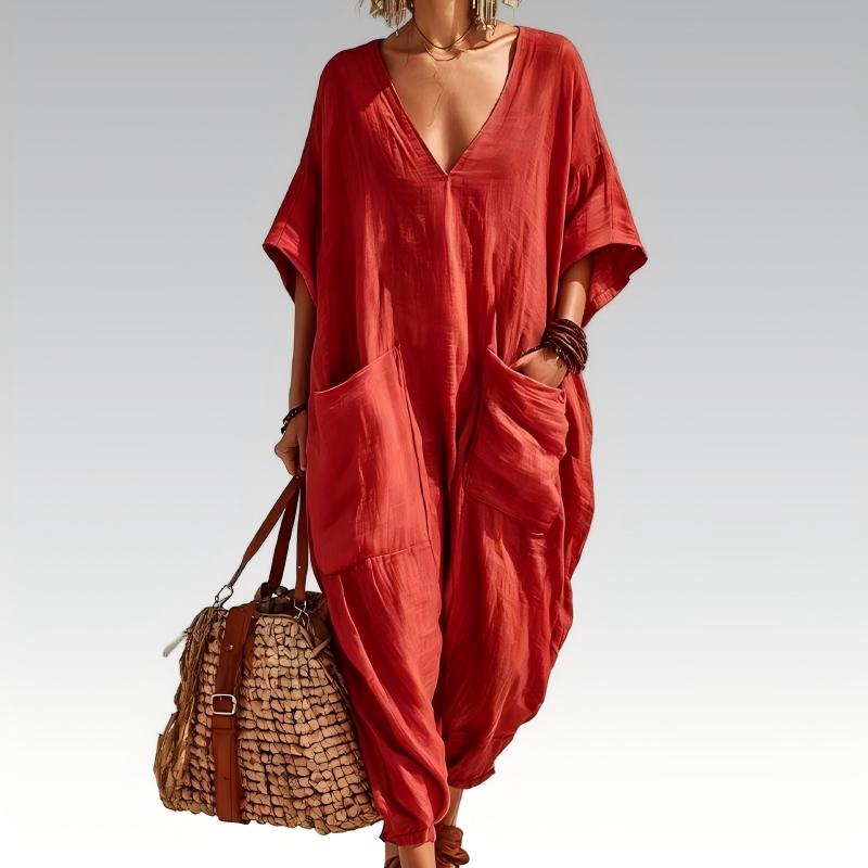 Maryem - Locker Sitzender Sommer Jumpsuit