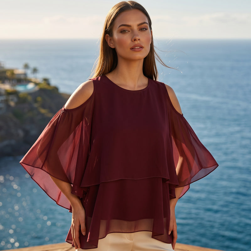 Lisina – Sommer-Top Mit Rüschen Und Freien Schultern