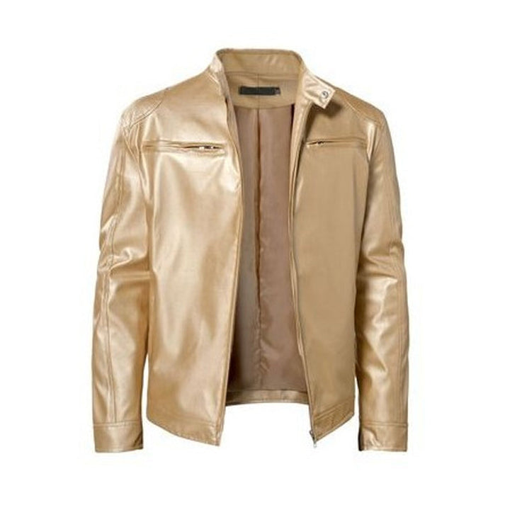 Emanual – Lederjacke mit Stehkragen und Reißverschluss