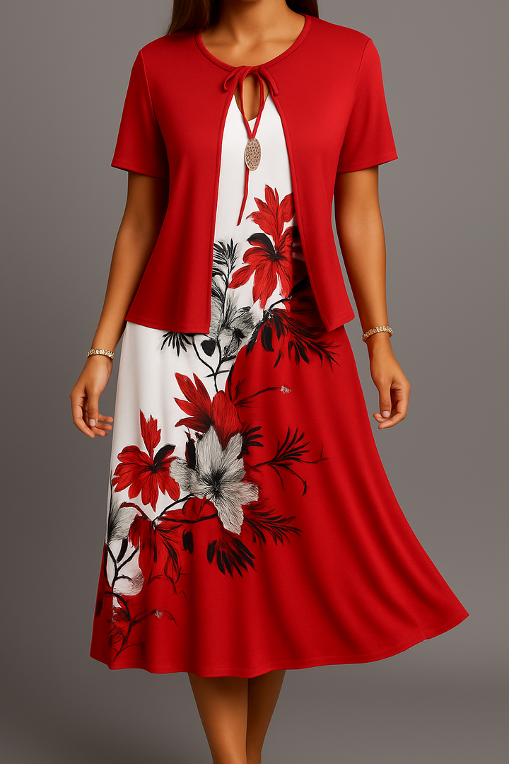 Isadora - Elegantes Midi Kleid Aus Jersey Im Bohemian Stil