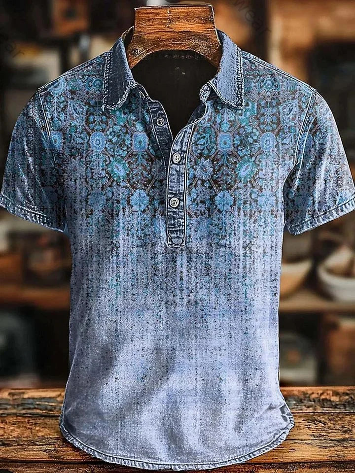 Vishal - Retro Polo Shirt Mit Farbverlauf