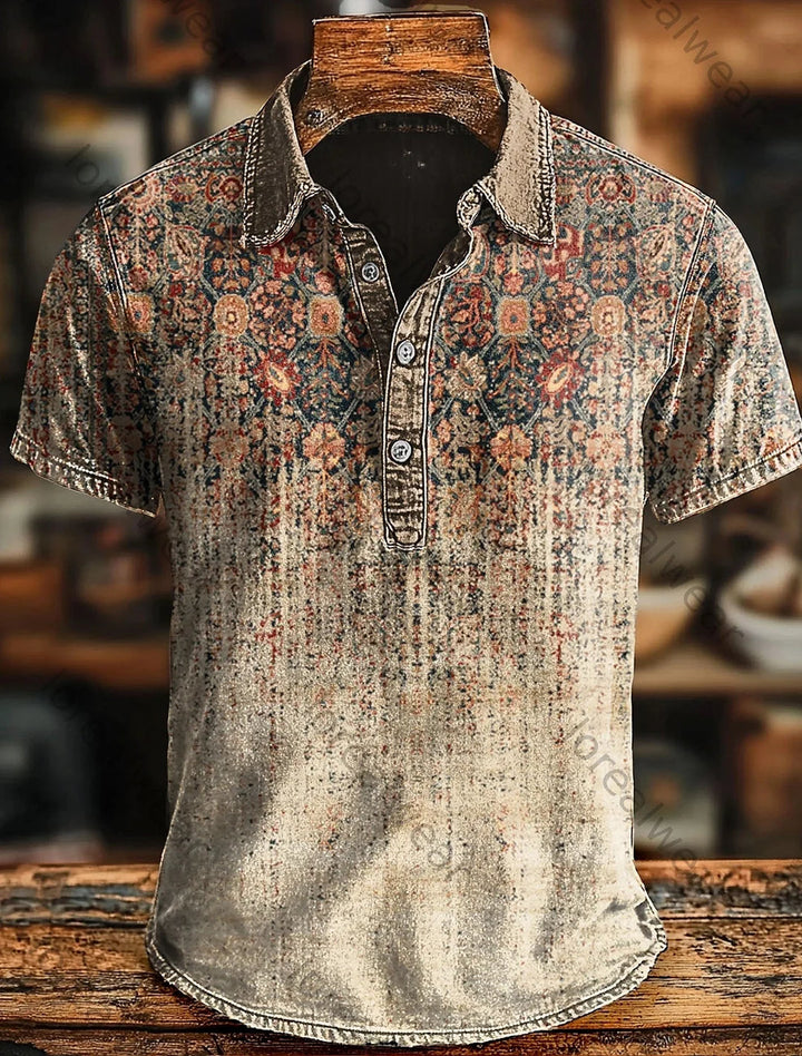 Vishal - Retro Polo Shirt Mit Farbverlauf